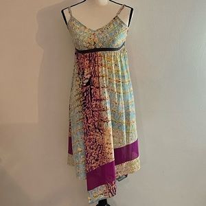 Simply Vera Vera Wang Dress Sleeveless Triangle Handkerchief Hem Watercolor XS